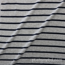 Tecido elástico impresso para camisa ou vestuário preto listras brancas padrão de malha solta Jersey